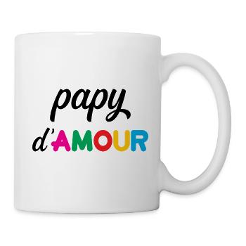 Papy d’amour – coeur famille bonheur souvenir  - Mug blanc - blanc - Droite