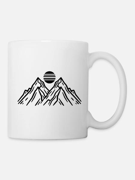 Berge Sonne Natur - Tasse - Weiß