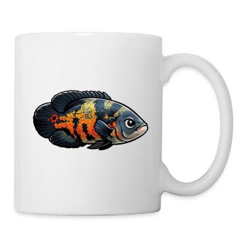 Peacock Eye Cichlid Oskar Astronotus ocellatus - Mug - white - Right