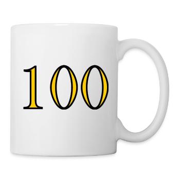 100. 100 JAHRE. 100-JÄHRIGES JUBILÄUM. GEBURTSTAG 100 - Tasse - Weiß - Rechts
