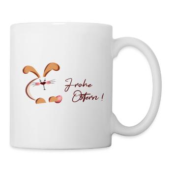 Lapin de Pâques et œuf - Mug blanc - blanc - Droite
