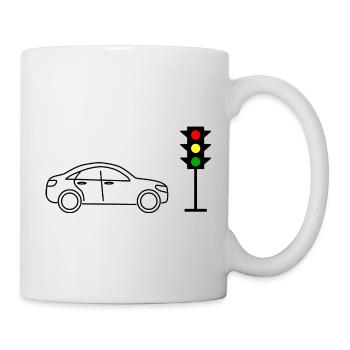 Feux de circulation avec voitures - Mug blanc - blanc - Droite