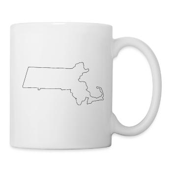 Massachusetts-Gliederungskarte - Tasse - Weiß - Rechts