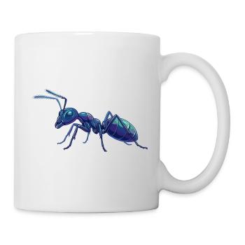 Détails de fourmis bleues Macro graphiques vectoriels Fourmis - Mug blanc - blanc - Droite