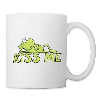 Kiss Me Frog Toad Fairy Tale Funny Frog - Mug - white - Right