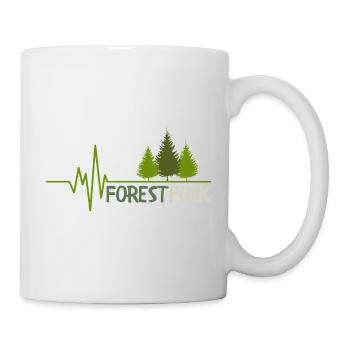 Forest Folk Logo mit Herzschlag - Tasse - Weiß - Rechts