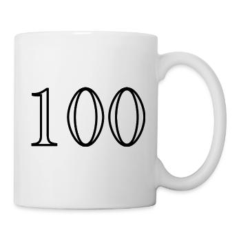 100. 100 JAHRE. 100-JÄHRIGES JUBILÄUM. GEBURTSTAG 100 - Tasse - Weiß - Rechts