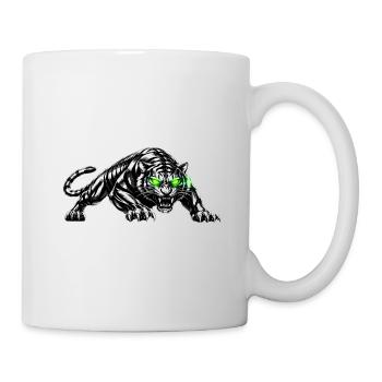 Black Tiger with Neon Eyes - Mug - white - Right