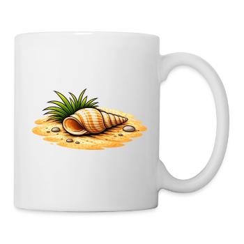 Seashell Beach Illustration Maritime Coastal Motif - Mug - white - Right