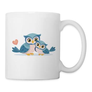 Eulenmama mit Kind - Tasse - Weiß - Rechts