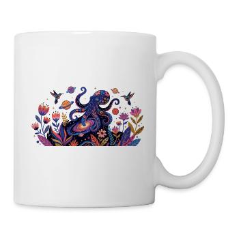 Psychedelischer Kraken Bülten Natur Tiere Muster - Tasse - Weiß - Rechts