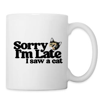 Calico Cat Peeking Spotlight - Mug - white - Right