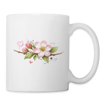 Apple blossom branch with graffiti accents - Mug - white - Right