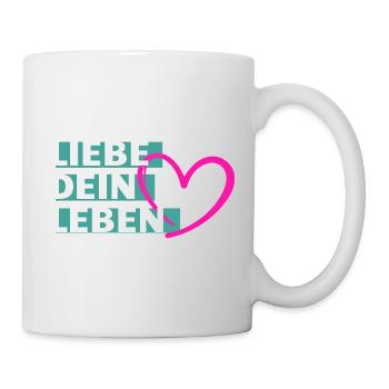 Liebe Dein Leben Herzmotiv - Tasse - Weiß - Rechts
