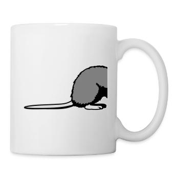 Ratte Rückseite Halb Lustig Schwanz Nagetier Tier - Tasse - Weiß - Rechts