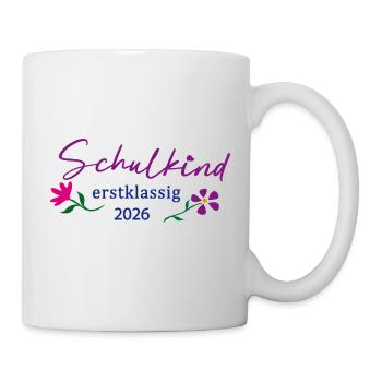 Schulkind Erstklassig 2026  - Tasse - Weiß - Rechts