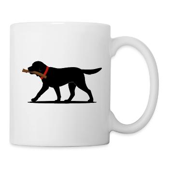 Labrador Retriever Spiel Apportieren Schwarzer Labrador - Tasse - Weiß - Rechts
