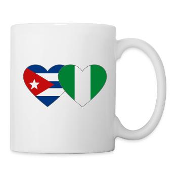 Drapeau du Nigeria Drapeau du cœur du Cuba - Mug blanc - blanc - Droite