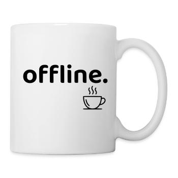 Offline minimalistisches Kaffee-Hemd - Tasse - Weiß - Rechts