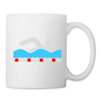 Schwimmer Piktogramm Freistil Welle Pool Sport - Tasse - Weiß - Rechts