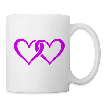Herzen Symbol - Tasse - Weiß - Rechts