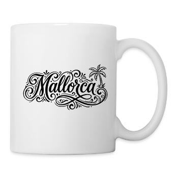 Mallorca Schrift Palmen - Tasse - Weiß - Rechts
