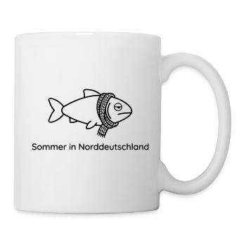 Sommer Norddeutschland Lustiger Regen Spruch - Tasse - Weiß - Rechts