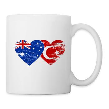 Cœur du drapeau de la Turquie australien utilisé - Mug blanc - blanc - Droite