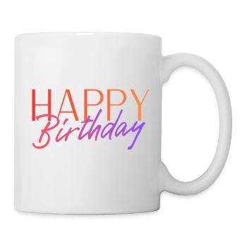 Happy Birthday - Tasse - Weiß - Rechts