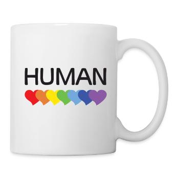 LGBTQ-Pride-Monat – Wir sind alle Menschen - Tasse - Weiß - Rechts