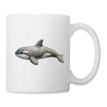Orca Mosaic - Artistic Sea Motif - Mug - white - Right