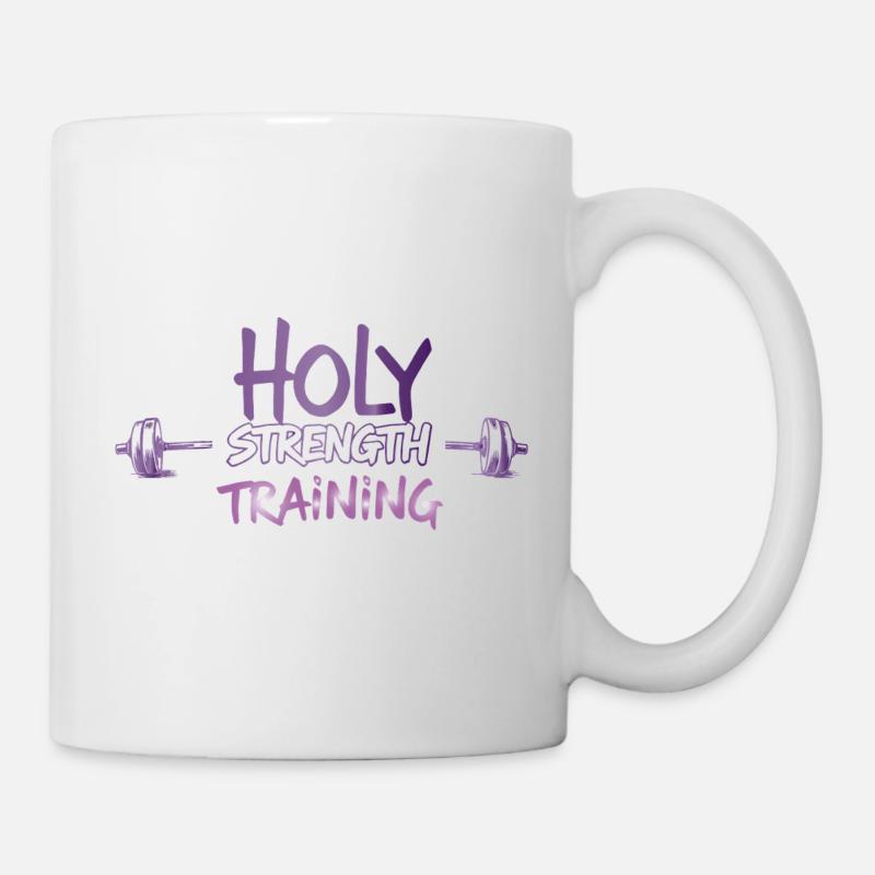 Heiliges Krafttraining Christliches Workout-Design - Tasse - Weiß