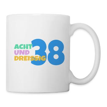 38. Geburtstag Geschenk - Tasse - Weiß - Rechts