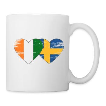Cœur du drapeau de la Côte d’Ivoire de la Suède utilisé - Mug blanc - blanc - Droite