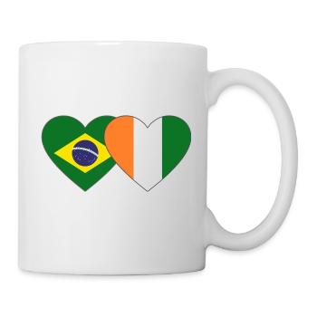 Brasillien_Elfenbeinküste_Flagge_Herz - Mug - white - Right