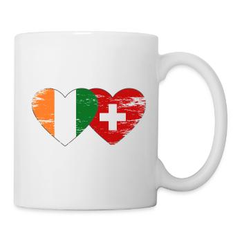 Côte d'Ivoire Switzerland Flags Heart used - Mug - white - Right