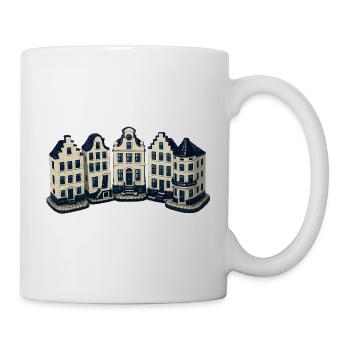Delfter blaue Kanalhäuser - Tasse - Weiß - Rechts
