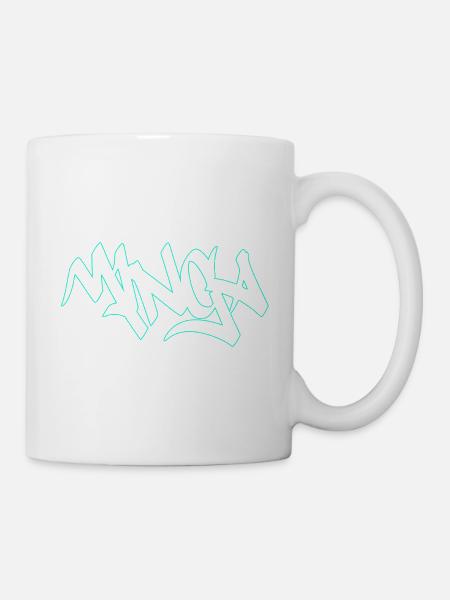Graffiti Mibga Neon Schriftzug - Tasse - Weiß