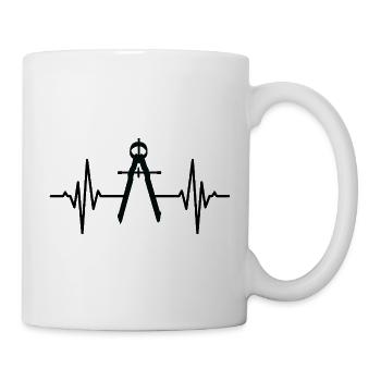 Zirkel Herzschlag - Tasse - Weiß - Rechts