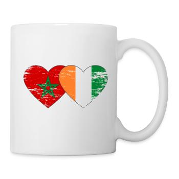 Cœur du drapeau marocain de Côte d’Ivoire utilisé - Mug blanc - blanc - Droite
