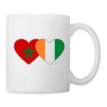 Elfenbeinküste Marokko Flagge Herz - Tasse - Weiß - Rechts