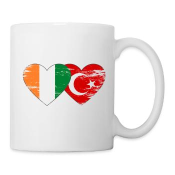Elfenbeinküste Türkei Flagge Herz used - Tasse - Weiß - Rechts