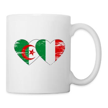 Algeria Italy Flag Heart Used - Mug - white - Right