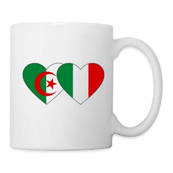 Algeria Italy Flag Heart Used - Mug - white - Right