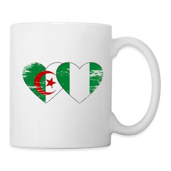 Drapeau Algérie Nigéria Cœur utilisé - Mug blanc - blanc - Droite