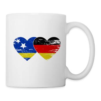 Curacao Germany flag heart used - Mug - white - Right