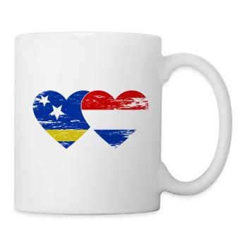 Cœur du drapeau de la Hollande de Curaçao utilisé - Mug blanc - blanc - Droite