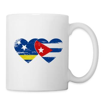 Cœur du drapeau de Curaçao Cuba utilisé - Mug blanc - blanc - Droite