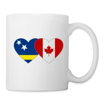 Curacao Canada Flag Heart - Mug - white - Right