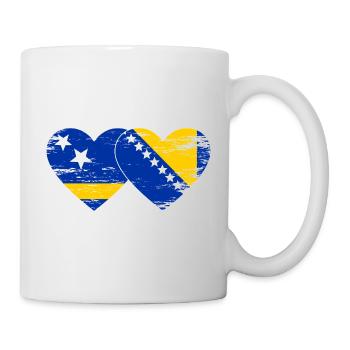 Curacao_Bosnien_Flagge_Herz_used - Tasse - Weiß - Rechts